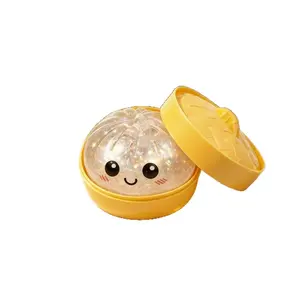 Trending Kawaii Dumpling Squeeze Toy with Imitation Steamer Case, Soft Silky Fidget Squishy, Cute Mini Toy Set for Children Party Favors