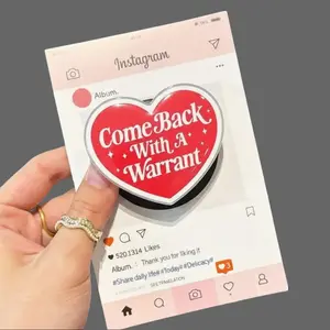 Abolish ICE - Retro Heart Sticker Pop Socket Set, Bilingual FCK ICE Protest Art - MagSafe Holder for Chicano Community - Supports CHIRLA Immigration Rights