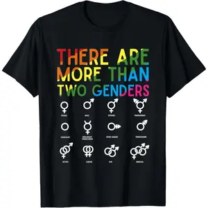 Graphic tees There are More Than Two Genders Symbols Rainbow LGBT Flag T-Shirt