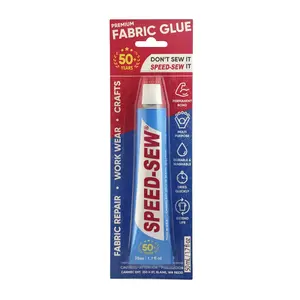 No Sew Fabric Glue Adhesive for Craft Projects, DIY Clothing Repairs, Denim, Upholstery, Instant Mender for Fraying Tears (One Tube)
