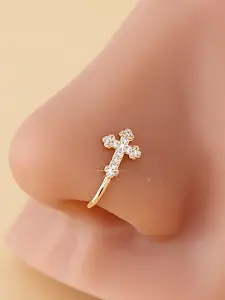 1Pc Fake Nose Ring for Women Gold Silver Nose Cuffs Nose Hoop U-shaped Clip on Nose Ring Non Piercing Faux Nose Piercings Jewelry Body Jewelry
