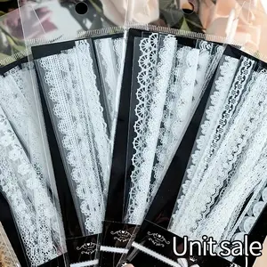 Random Color Lace Pattern Sticker, Decal Sticker, Decoration Sticker, 30pcs/pack Waterproof PET Lace Decorative Sticker, Modern Simple Self Adhesive Scrapbook Materials Decorative Sticker for DIY Scrapbooking, Scrapbook Accessories, Self Adhesive Stickers