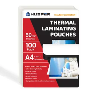 100 Pack A4 Size Thermal Laminating Sheets for Documents, 50mic Clear High Clarity Thermal Laminating Pouches 8.7x12.7 inch (220x308 mm) Round Corner Lamination Sheets Laminating Machine Compatible for All Thermal Laminating Machines