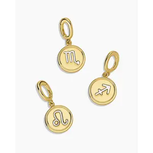 gorjana – Zodiac Parker Charm – 18K Gold-Plated Astrology Sign Pendant with Mother of Pearl – Personalized Jewelry for Celestial Connection