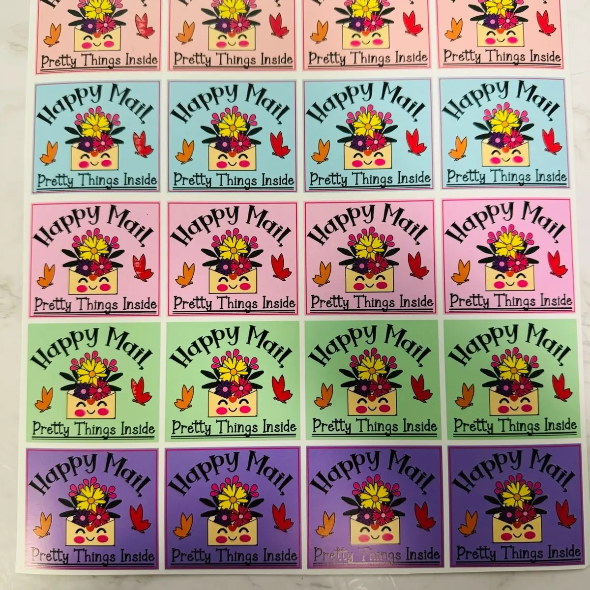 Small Business Durable Vinyl Sticker Sheets with 100 High-Quality Eco-Solvent Ink Printed Stickers