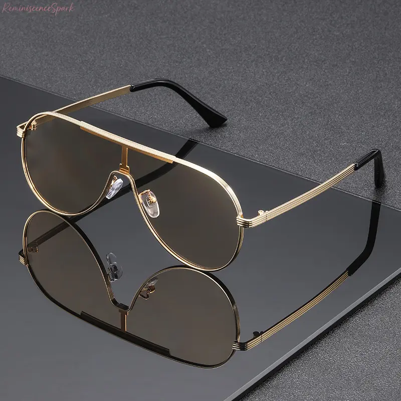 2026 Unisex One-Piece Aviator Sunglasses, Stylish Metal Frame with UV400 Protection, Fashion Shield Shades, Perfect for Daily Driving, Beach Trips, Outdoor Travel and Streetwear