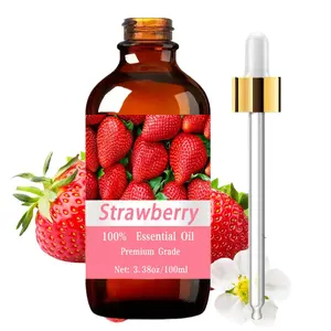 Strawberry Essential Oil 100ML/3.38oz, Pure Perfume Grade, Hair & Skin Care, Massage, Diffuser, Cleaning, Natural Scent, Long-Lasting Moisturizing