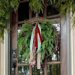 Weeping Cedar and Cone Wreath - Christmas Decor - Decorative for front door Weeping Cedar and Cone Wreath - Christmas Decor - Decorative for front door