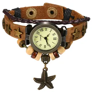 OIDEA Women's Quartz Watch - Watches for Women, Bohemian Fashion, Damp-Proof, Leather Weave Wrap-Around Bracelet with Numeral Dial
