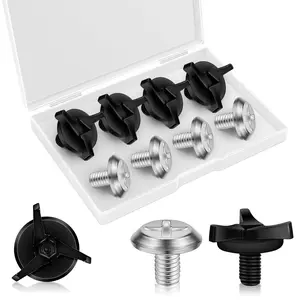 8pcs Motorcycle Helmet Visor Screws Helmet Accessories (Black, Silver)