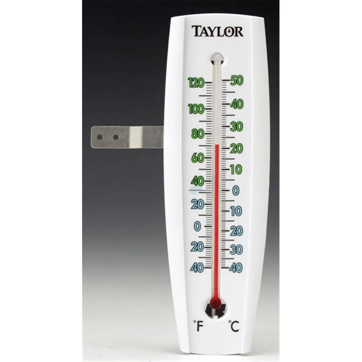 Taylor Precision Analog Window Mount Thermometer - Outdoor Temperature Measuring Instrument, Weather-Resistant Design, Adjustable Viewing, Easy-to-Read Face, Offset Bracket, Rust-Proof, Carded Set for Home Use