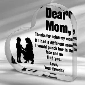 Mom Birthday Gifts for Mom I Love You Mom Mothers Day Gifts Hug Heart Crystal Paperweight for Mom From Daughter Son for  Mothers Day Birthday Thanksgiving Presents