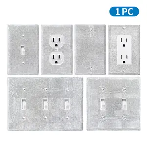 Sparkling Diamond Wall Panel, Switch Light Panel, Modern Decorative Durable Cover, Dual Toggle Socket Panel, Home Decoration