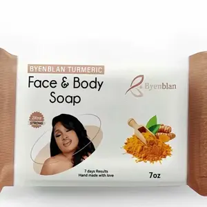 BYENBLAN Single Item Turmeric Heart-Shaped 7oz Face & Body Soap, Body Care Cleanser - Antibacterial for Clear Radiant Skin