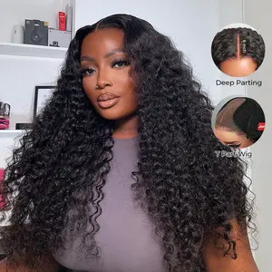 ISEE HAIR Water Wave 9x6 Tpart Wear Go Wig Deep Part Pre-Cut Lace Front & Pre-Plucked Natural Hairline & Pre-Bleached Tiny Knots Glueless Human Hair Wigs Beginner-friendly Vacation Hair #SummerWins #DealsForYouDays
