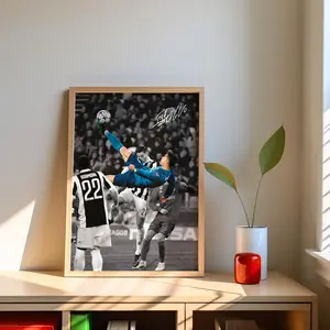 [SALE UP TO 41%] Cristiano Ronaldo Poster - Iconic Bicycle Kick Wall Art, Soccer Legend Decor, Athlete Room Print, Fan Gift, CR7 Collector Artwork