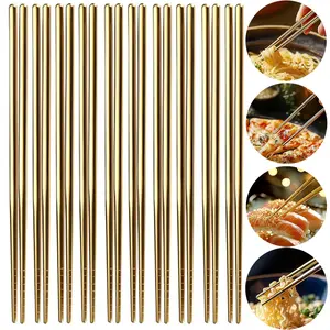 10 Pairs Stainless Steel Metal Chop Sticks, Reusable Chopsticks,Japanese Chinese Korean Chopstic,for restaurant, Kitchen