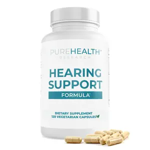 Hearing Support Formula by PUREHEALTH RESEARCH - Tinnitus Supplement with Flavonoids & Hearing Vitamins to Help Silence The Noise, Safely and Naturally - 120 Capsules Edible Dietary Healthcare