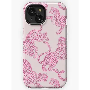 Preppy Pink Cheetah Pattern Phone Case for IPhone 17, 16, 15, 14, 13, 12, 11 Pro Max, X, XR, XS Max, 8, and 7 Plus,screen Protector,fidgets,toys Kids
