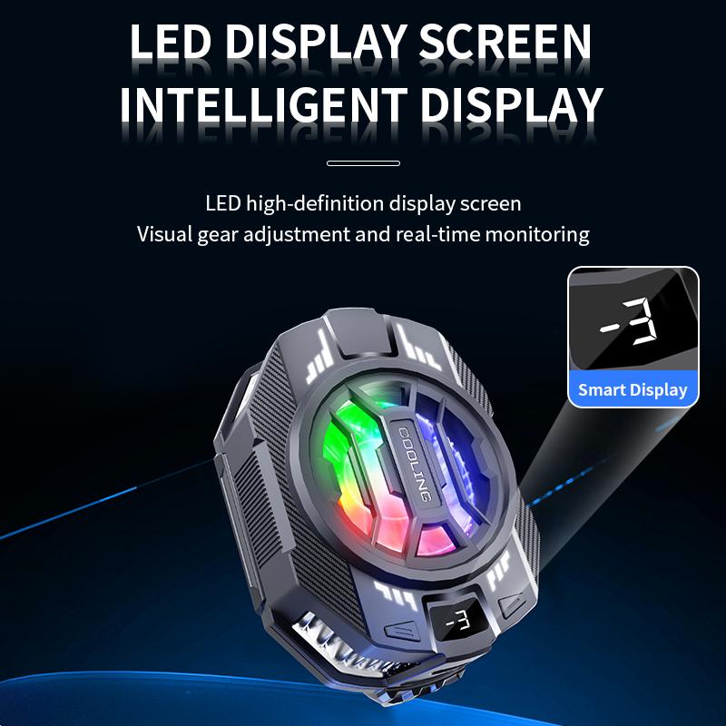 2026 Upgrade Phone Cooler, Portable Lightweight Fast Cooling Fan, LED Display Radiator, Low Noise,  Smooth, Games, Live