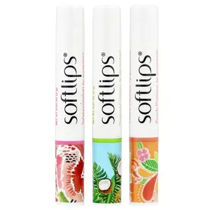 Softlips Lip Protectant, Watermelon, Tropical Coconut, Peach Passion, 3 Pack, 0.07 oz (2 g) Each
