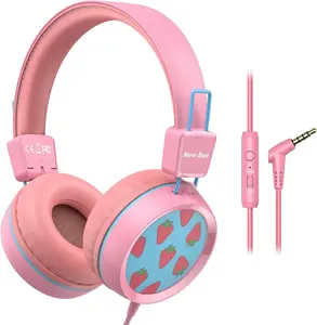 These New bee Kids Headphones KH20 offer wired HD stereo sound with a built-in microphone and a safe volume limit of 85dB/94dB. Designed to be foldable, lightweight, and comfortable, they're perfect for girls and compatible with Mac, Android and pads