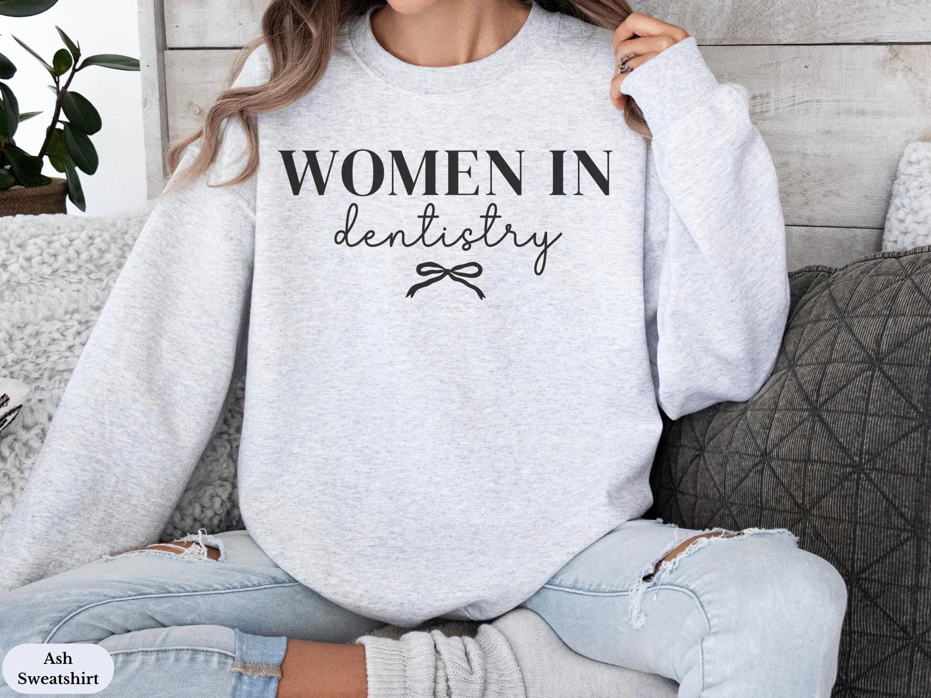 Women in Dentistry Coquette Boe T-Shirt, Sweatshirt & Hoodie – Dentist Crewneck Sweater, RDH RDA Dental Hygienist, Orthodontist Graduation Gift