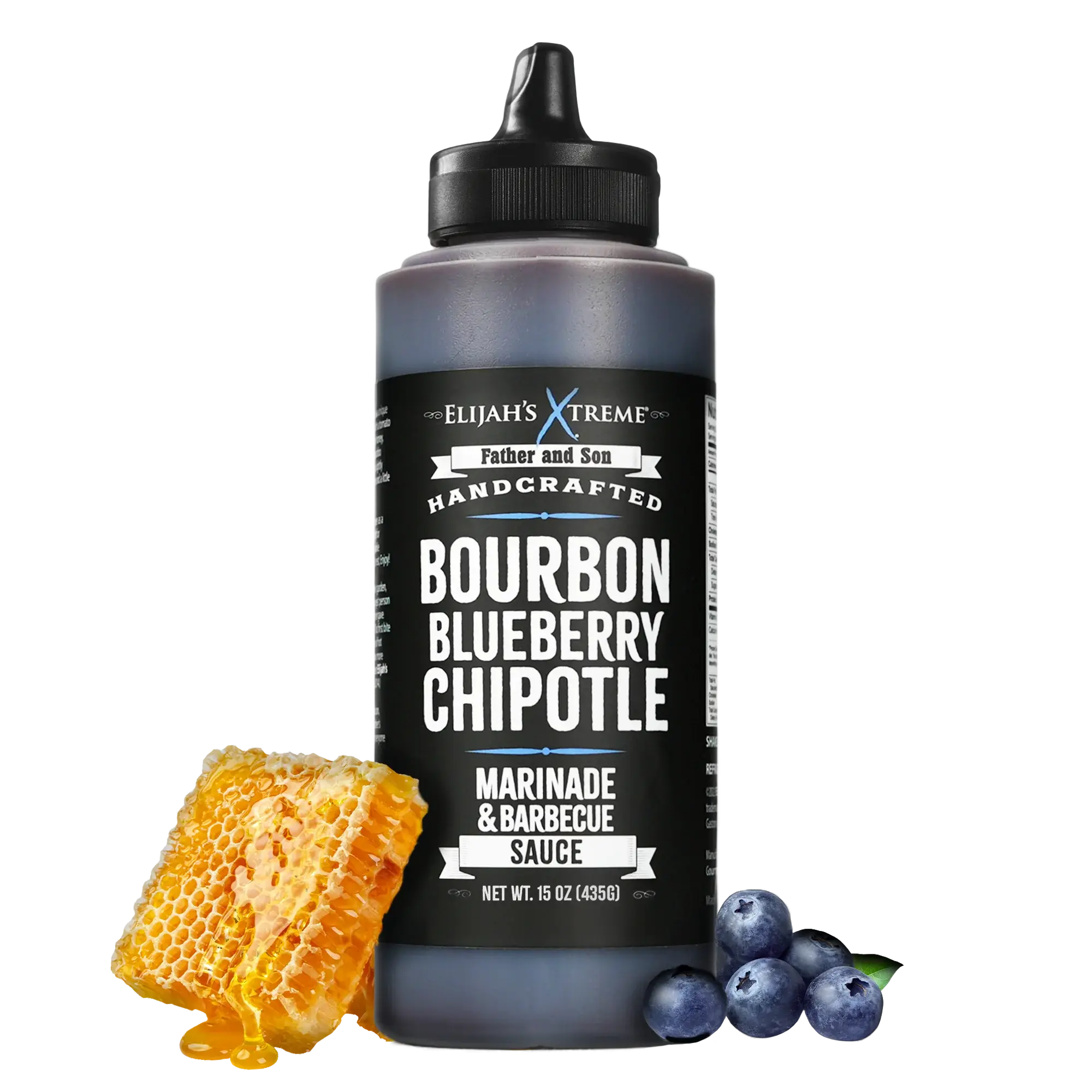 Elijah’s Xtreme Blueberry Chipotle BBQ Sauce & Marinade, Rich Flavor, No Heat,  Made with Blueberries & Smoky Chipotle, Gluten Free, 12 fl oz