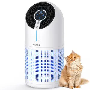 MOOKA Air Purifiers for Home Large Room up to 1095ft², H13 HEPA Filter Air Cleaner for Pets Bedroom Remove Smoke Dust Pollens Dander, Room Air Purifier with Timer Lock 4 Modes Night Light, M02 air purifier for home