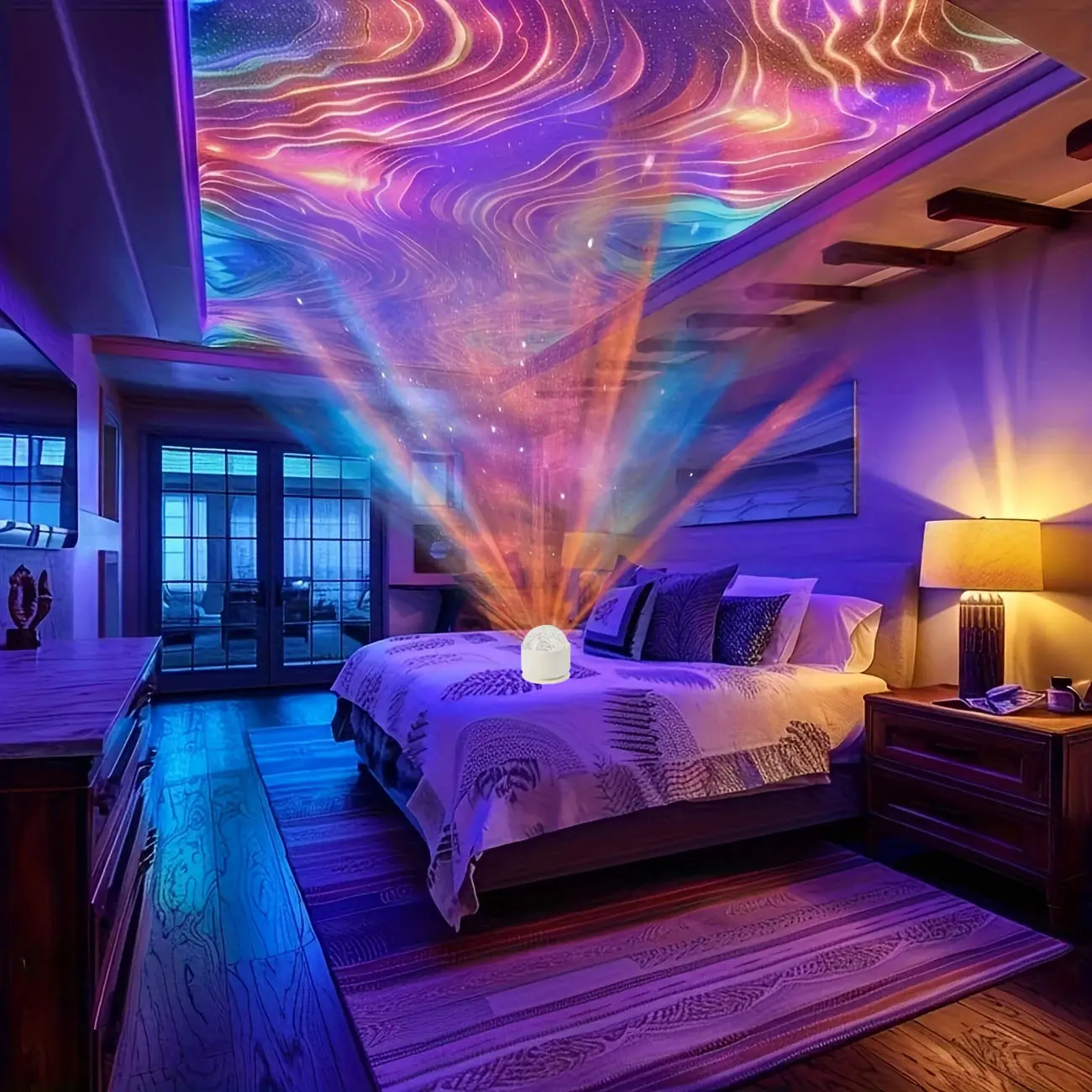 Aurora Water Ripple Sky LED Projector - USB Rechargeable 16-Color Easter Egg Lamp with Remote Control, Northern Lights Ambient Decor, tiktokshopsummersale, LED Lights