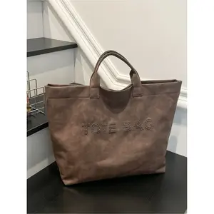 letters print tote bag Soft Commuter Tote large capacity handbag for women casual trendy versatile high-quality daily commuting bag gril fashionable shopping bag