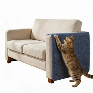 Cat Scratch Pad for Wall or Sofa – Self Adhesive, Stops Cats from Clawing Furniture, Rent Friendly, Grey 39x16in