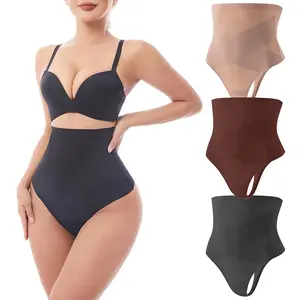 3PCS Tummy Shapewear Thong Women's High Waisted Underwear Postpartum Stretch Full Coverage Breathable Briefs Seamless High Waist Cross Design Shaping Underwear Body Shaper Panties Girdle Butt Lifting Shaper