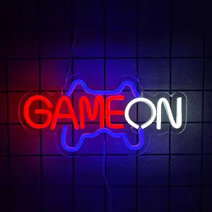 Gaming Neon Sign, Decorative Neon Sign, Game On Neon Sign for Game Room Decor, Game Room Decorations -  Game Neon Sign for Teen Boy Room Decor, Gamer Wall Decor - Best Gamer Gifts for Boys, Kids