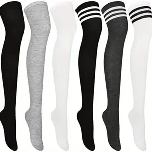 Women's 6-Pair Over the Knee Lined Socks, Cozy & Breathable Knee-High Socks, Soft Stretch Moisture-Wicking, Extra Warm for Winter Hiking Running, Thigh-High Fit, Christmas Stocking Stuffer Cold Weather Essential, Cozy Knee-High Socks