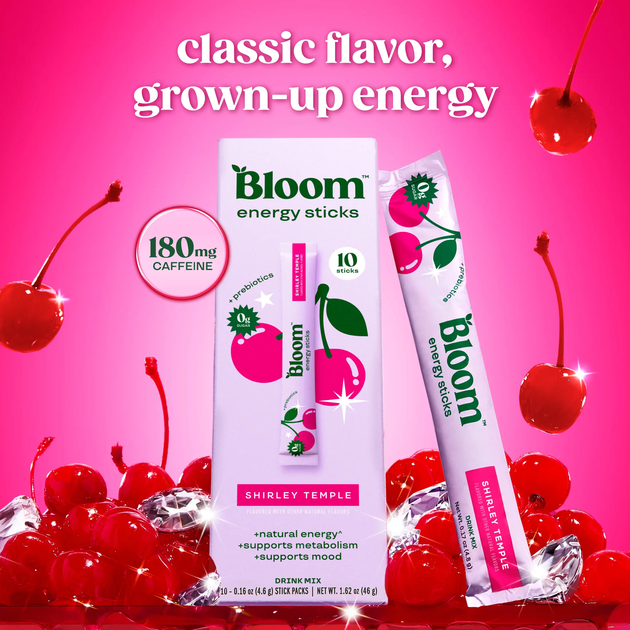 Bloom Nutrition Energy Sticks (10 Sticks) – Focus & Metabolism Support – Natural Caffeine & B Vitamins