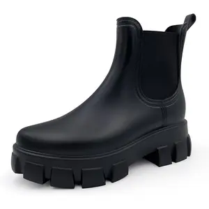 Unisex Short Boots Chelsea Rain Boots Waterproof Rubber Boots 917