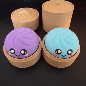 Kawaii Dumpling Clicker Toy | Tactile Fidget Desk Buddy, Keychain Pot Pet