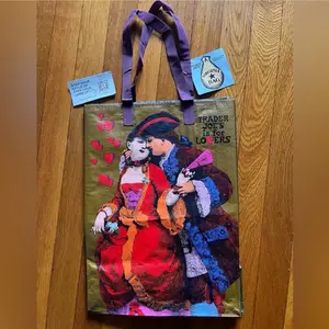 Trader Joe’s Plastic Reusable Shopping Tote Bag 6 Gallon Virginia Ham