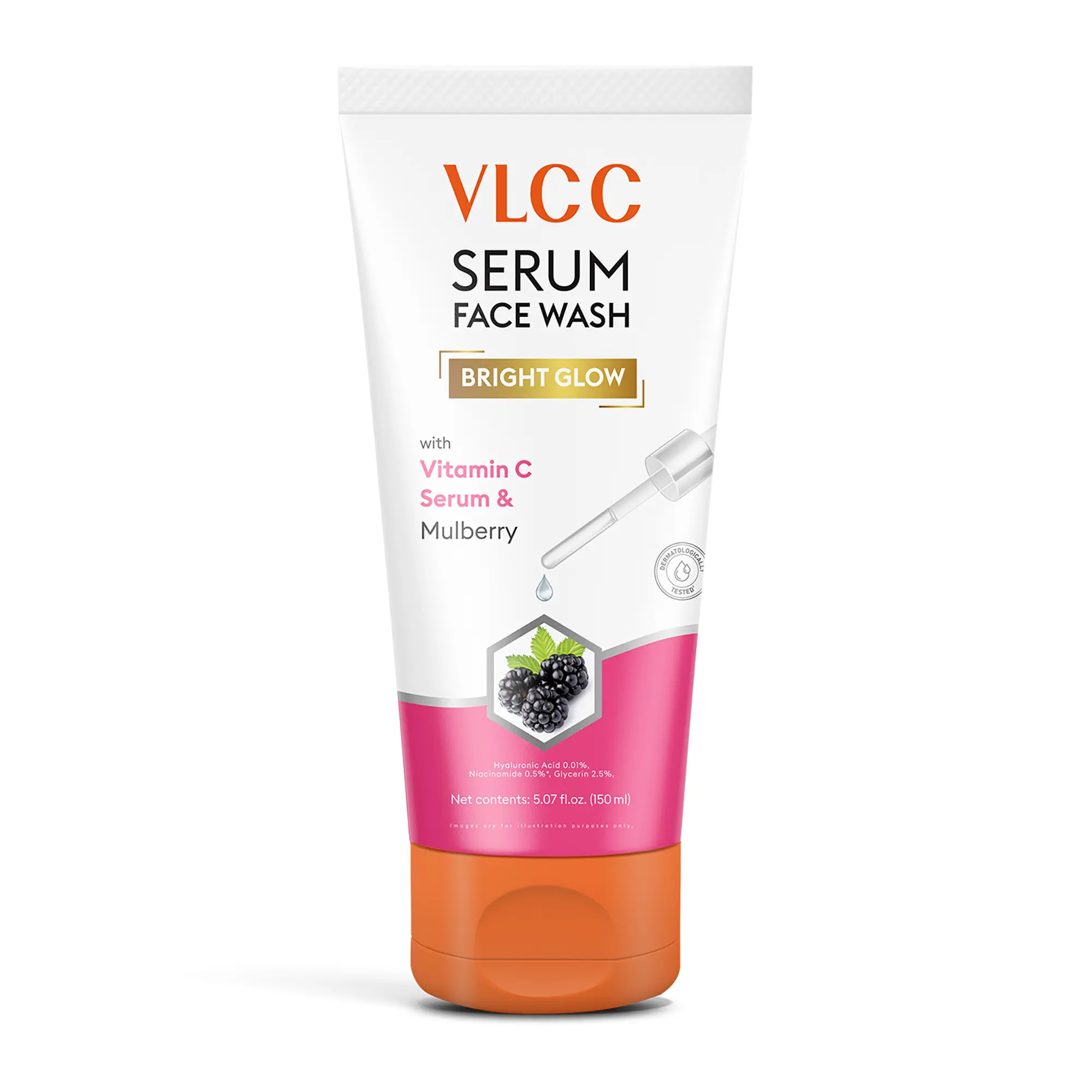 VLCC Serum Face Wash - Facial Cleanser with Mulberry Extract, Hyaluronic Acid and Niacinamide - Gentle Face Cleanser - Paraben Free - 5.07 oz