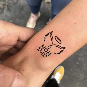 Family Theme Simple Line Herbal Juice Tattoo Stickers, Vintage Fashion Fresh Unique Elegant, Waterproof Natural Safe Non-Toxic Long-Lasting, Temporary Fake Tattoo, Temporary Tattoos Stickers