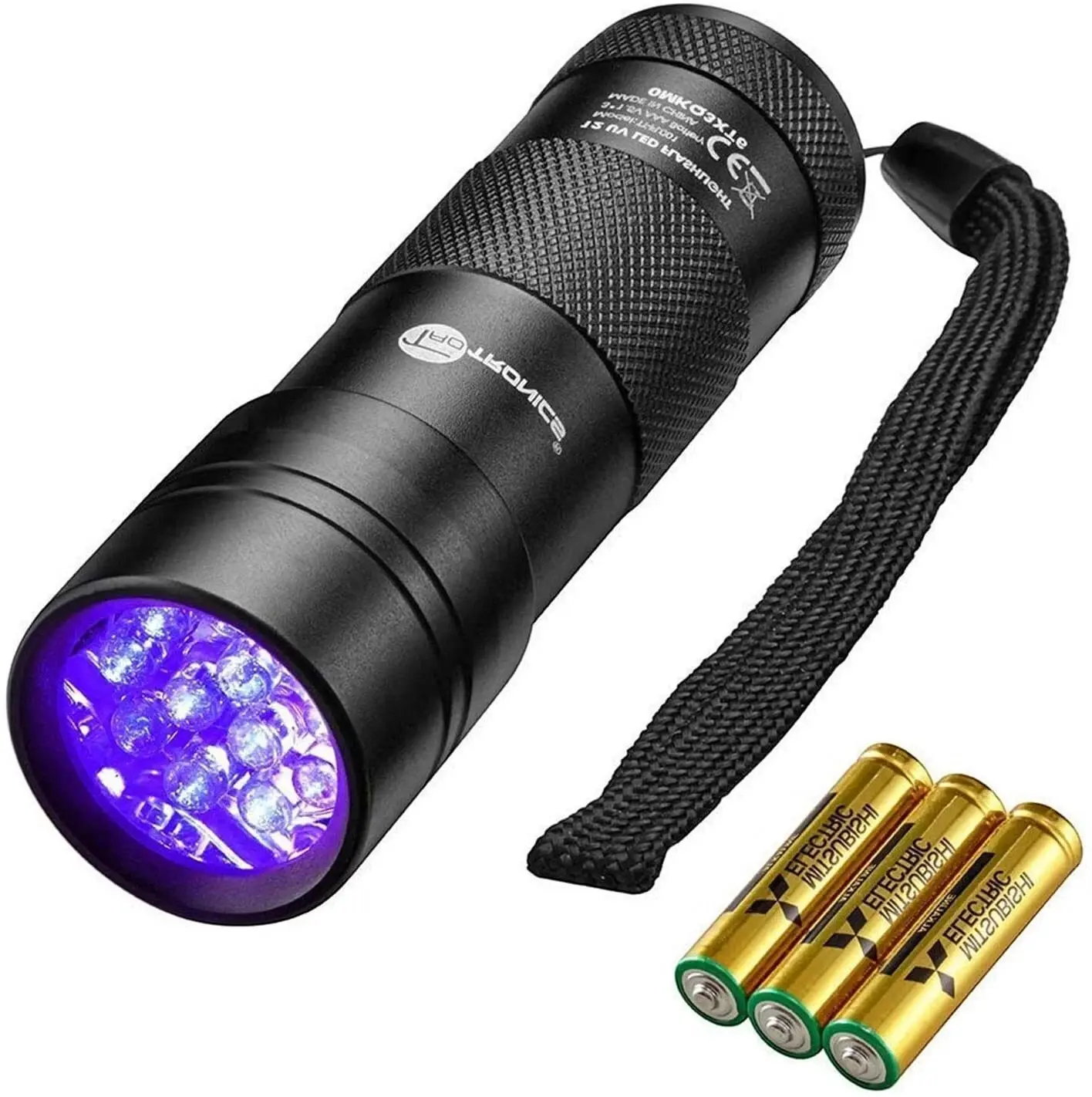 12 LED Black Light UV Flashlight (395nm, 2.4 oz) - Durable for Daily Home Use, 100000 Hours Lifespan, Portable Pet Urine Detector with Batteries for Dogs, Scorpions, Bed Bugs