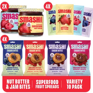 PB&J Bites and Jam Sampler Pack - Bites and Jams - Peanut, Fruit, Nut Butter, Dates, Treenuts Flavor Sweet - Perfect for Snack Lovers