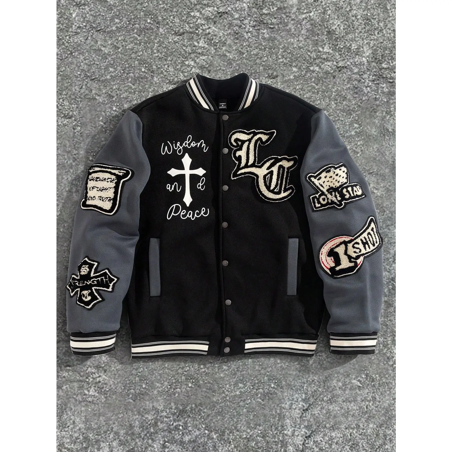 Men's Letter Graphic Color Block Varsity Jacket Long Sleeve Y2k Streetwear Baseball Jacket Men's Letter Graphic Color Block Varsity Jacket Long Sleeve Y2k Streetwear Baseball Jacket