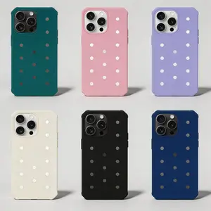 PVC Soft Gel Phone Case Protector Cover, Creative DIY Decorative Detachable Buckle Design, Excellent Breathable Cooling, Lightweight Comfortable Feel