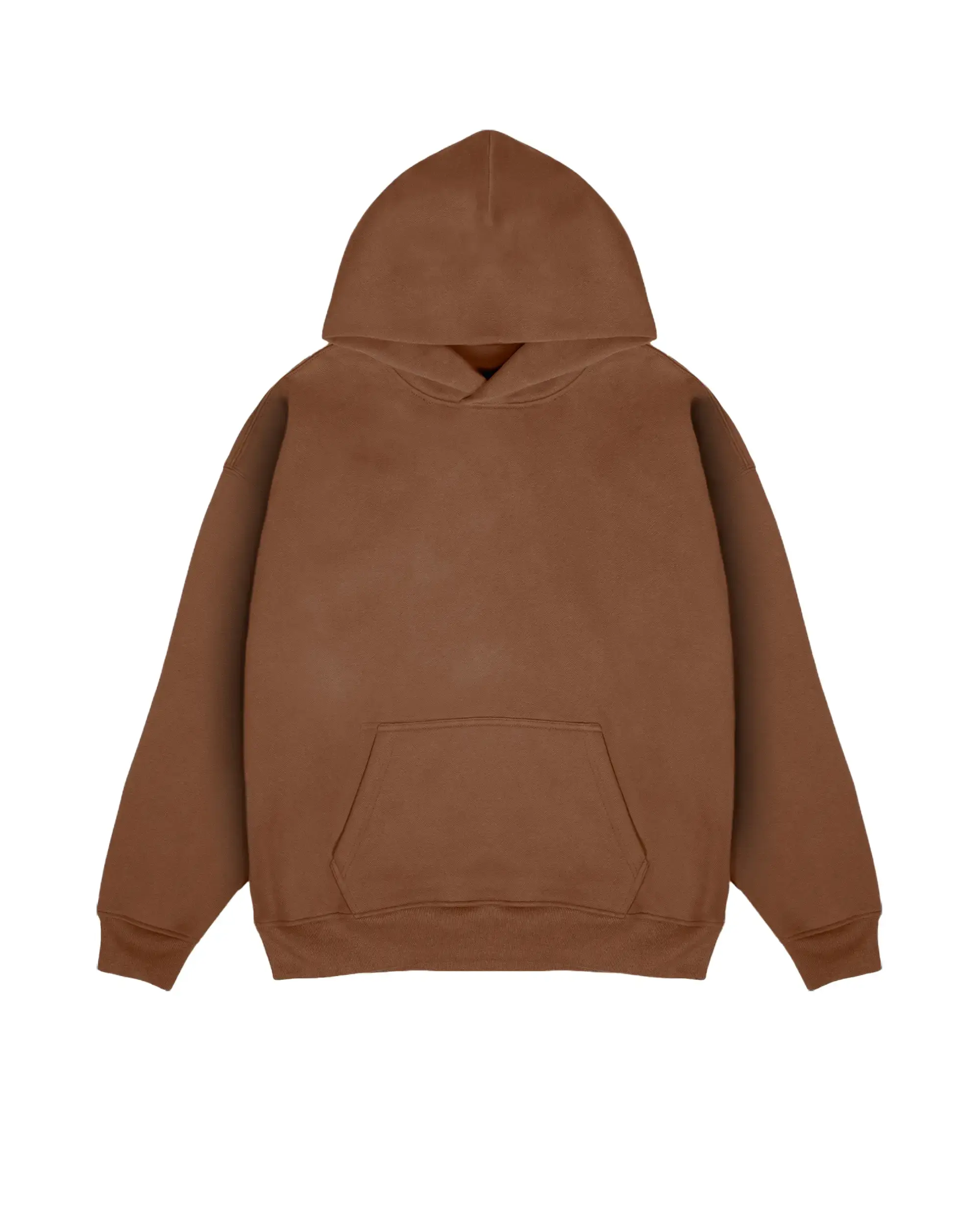 Brooklyn Cloth Heavy Weight Pullover Hoodie for Men, 320GSM Fleece Hoodie, Oversized Drop Shoulder Fit, Solid Brown Casual Streetwear Hoodie