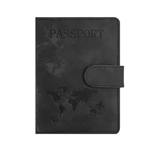 Multi-Card PU Passport Holder, Passport Wallet, Passport Cover, Snap Closure Faux Leather Interior, Minimalist Travel Accessory, Convenient Document Storage, Vacation Essentials