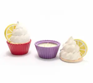 HomeWorx by Slatkin + Co. S/2 6oz Limoncello Cupcake Candles