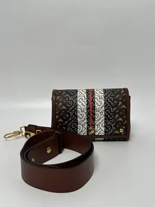 Pre-owned BURBERRY canvas Crossbody Bags TB Monogram Stripe Note Crossbody Bag ZS002XBR