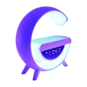 Jaspertronics™ Wireless LED Charging Station LED Alarm with 6-in-1 Atmospheric Lamp and Bluetooth Connectivity Charger Smartphone Charger Smartphone